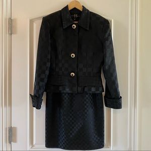 JS Boutique Sheath Dress with Jacket Black Suit